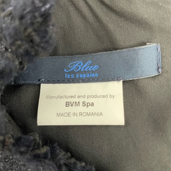 Blue Les Copains Midnight Blue 2 Piece Set Blazer & A Line Dress Suit Size 40 - Picture 7 of 16